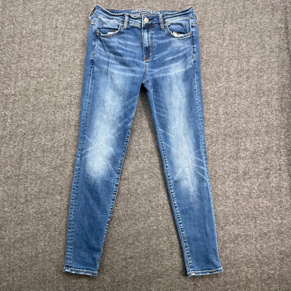 American Eagle Super Stretch X Hi-Rise Jegging Medium Wash Blue Skinny Jeans 4M